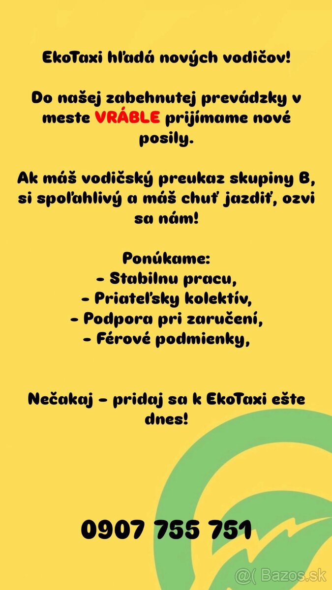 Vodič Taxislužby v meste Vráble