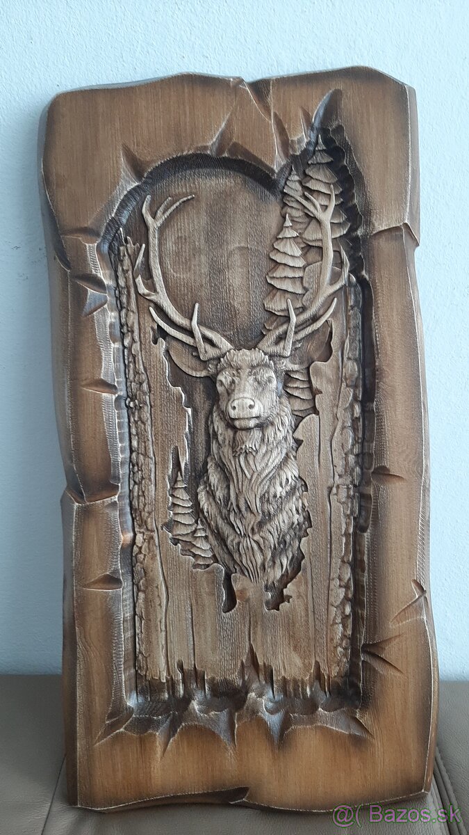 Drevený obraz Poľovnicke motivy 60×30cm.hr.3cm