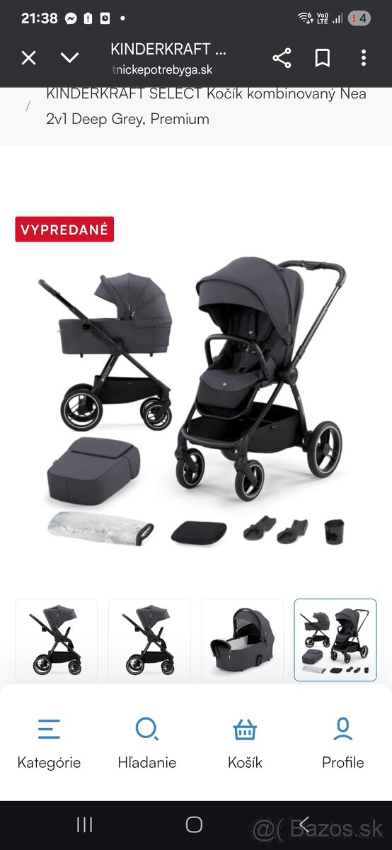 KINDERKRAFT SELECT Kočík Nea Deep Grey,