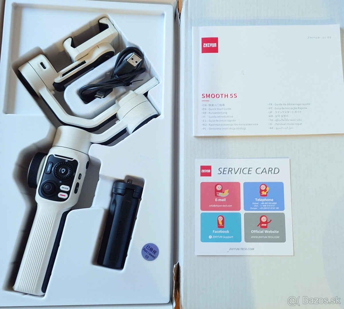 Mobile Gimbal Zhiyun Smooth 5S White, v záruke, -ako nový