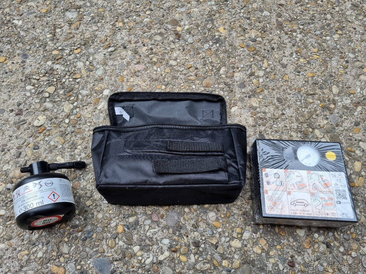 Autokompresor 12V + opravná sada