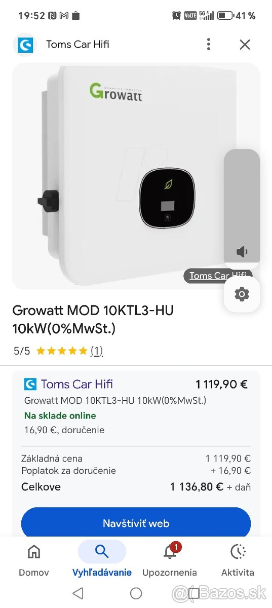 Fotovoltarika menič growatt mid 10ktl3-x