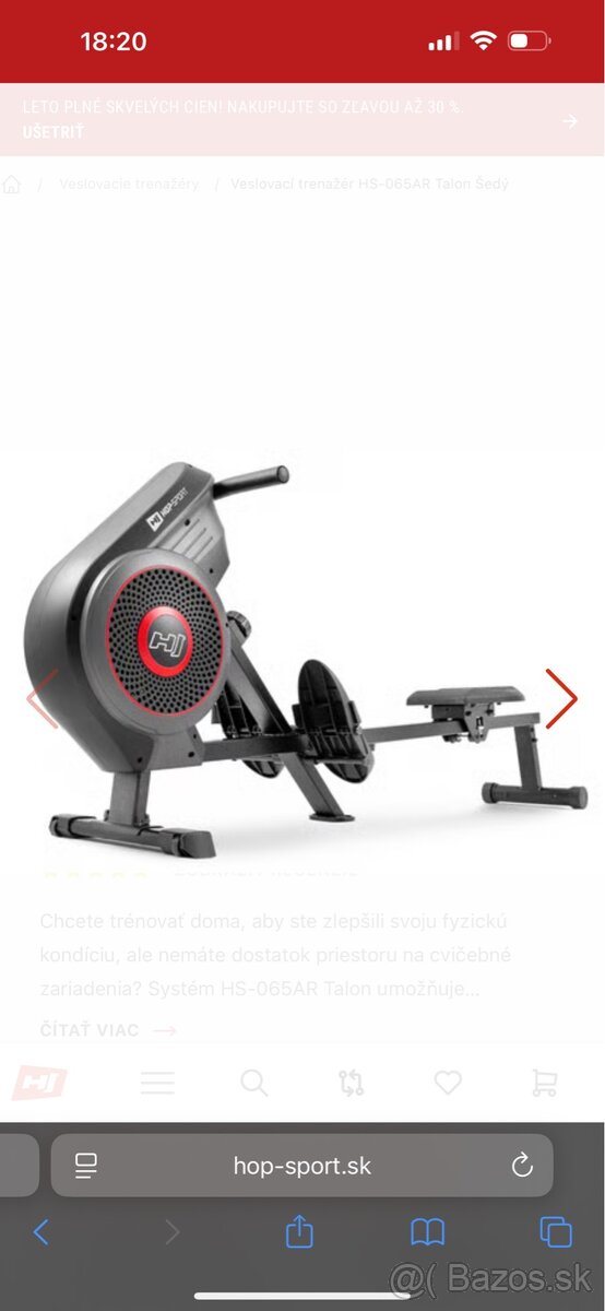 Veslovací trenažér Hop sport HS-065AR Talon šedý