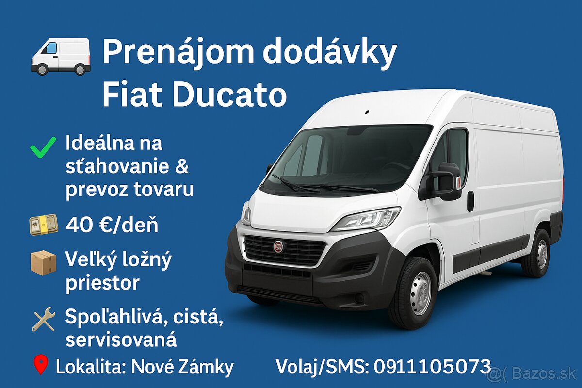 Prenájom dodávky + sťahovanie