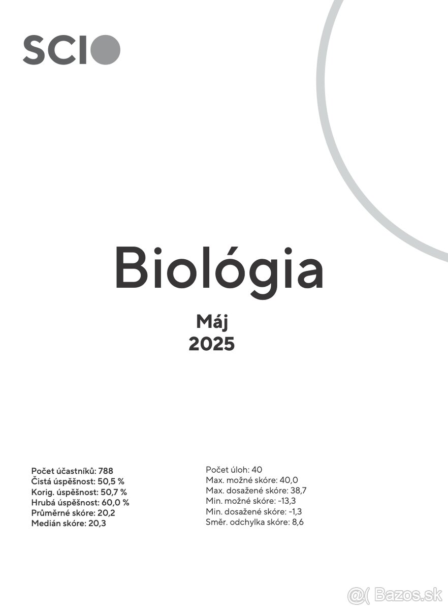SCIO testy z biológie