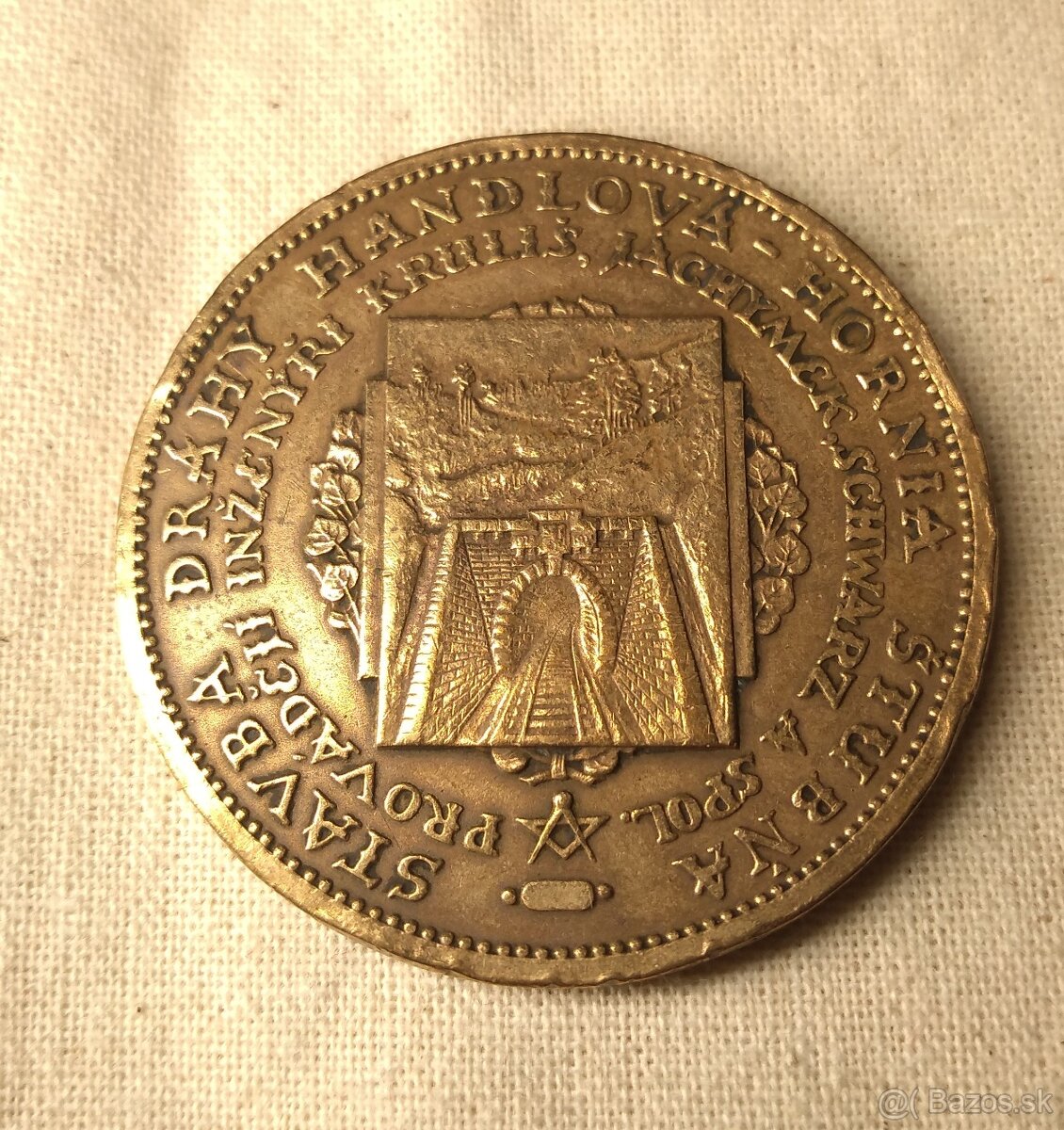 Bronzová medaila Stavba dráhy Handlová - Horná Štubňa 1930