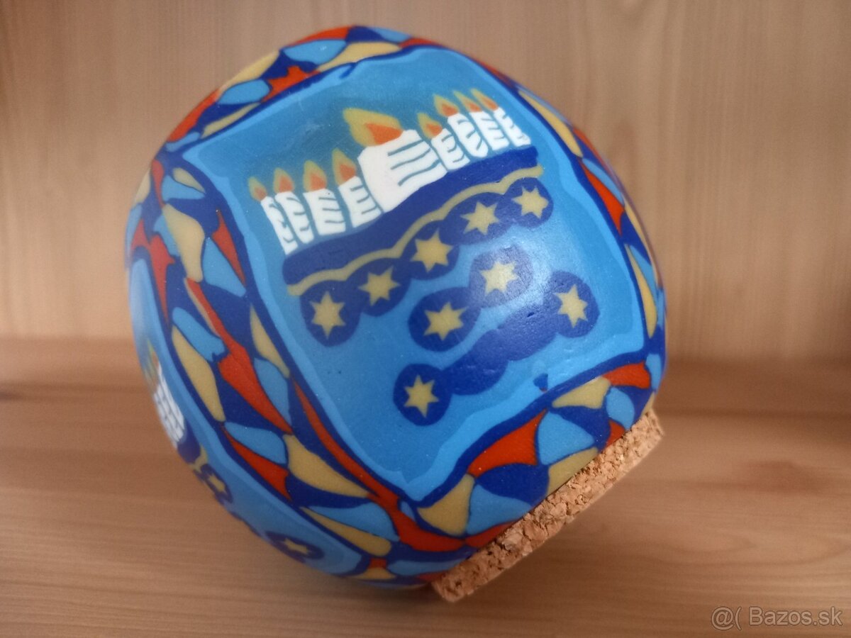 Starší sklenený svietnik 8x6 cm