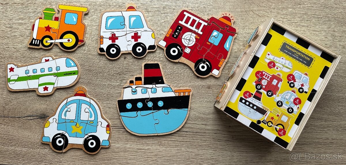 Drevené puzzle box Vozidlá(Small Foot) za 7EUR
