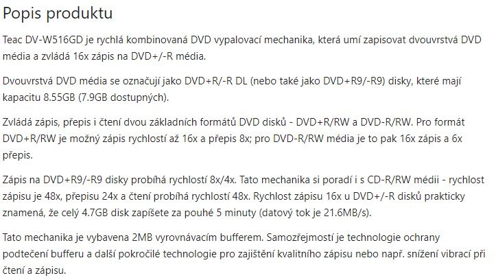 DVD vypalovacia mechanika TEAC DV-W516GD