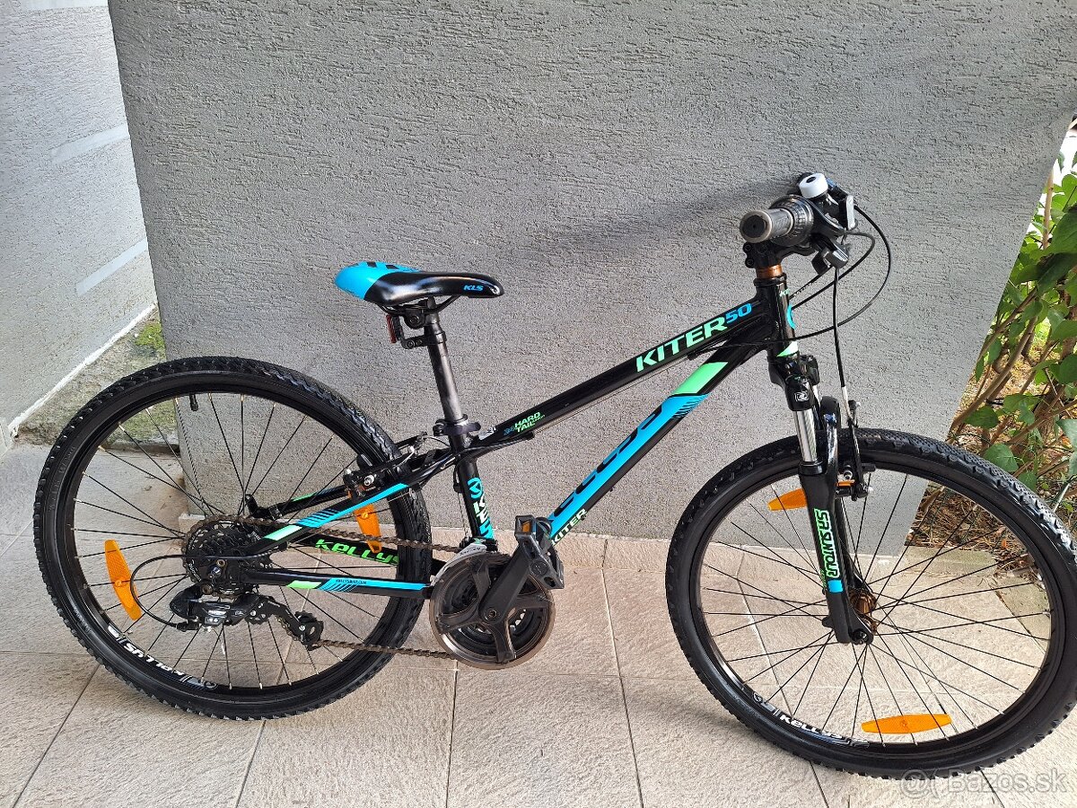 Predám detský bicykel 24kola Kellys čierno modry
