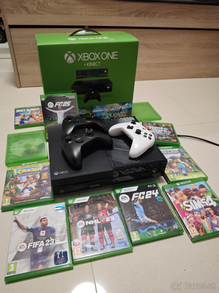 Xbox one 500GB+kinect, 3ks ovládač, 11hier