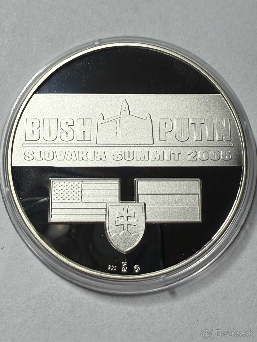 Strieborná medaila summit Bush Putin proof