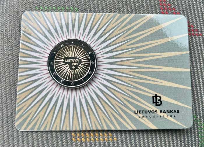 Pamätna 2€ minca Litva 2025 coincard