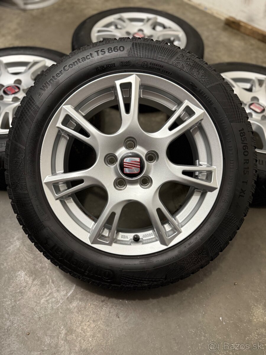 Zimná sada 5x100 R15 , 185/60/15 Seat Toledo, Ibiza, Polo