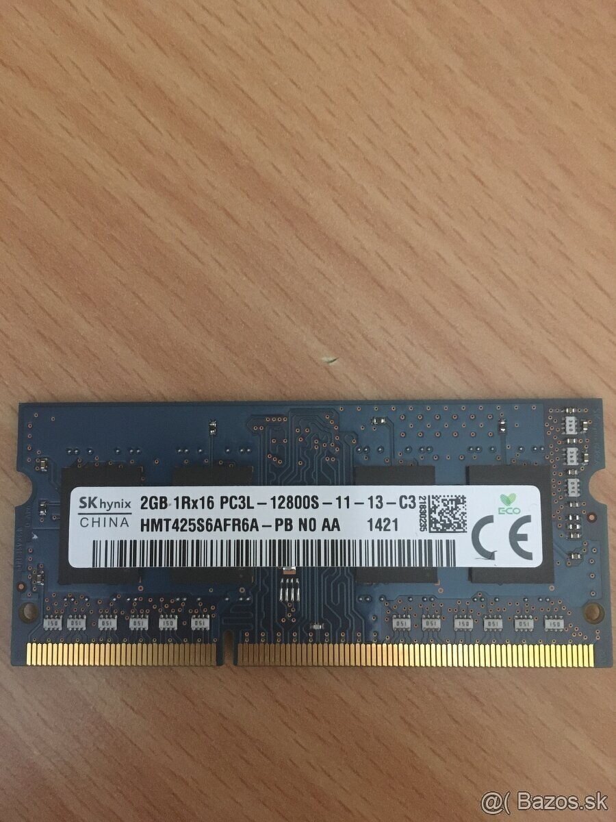 2GB DDR3 RAM - PC3-12800 - 1600MHz - SODIMM - Hynix RAM