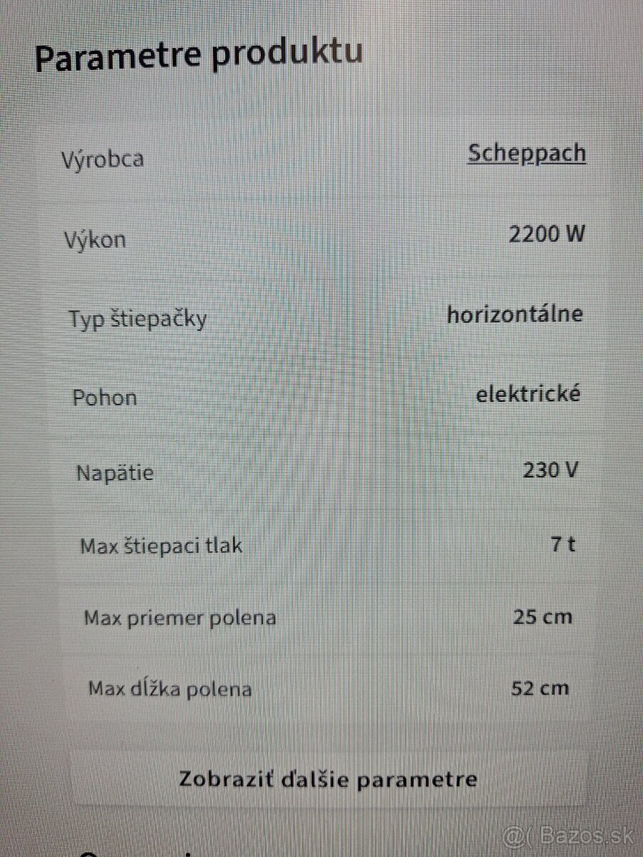 stiepacka na drevo Scheppach