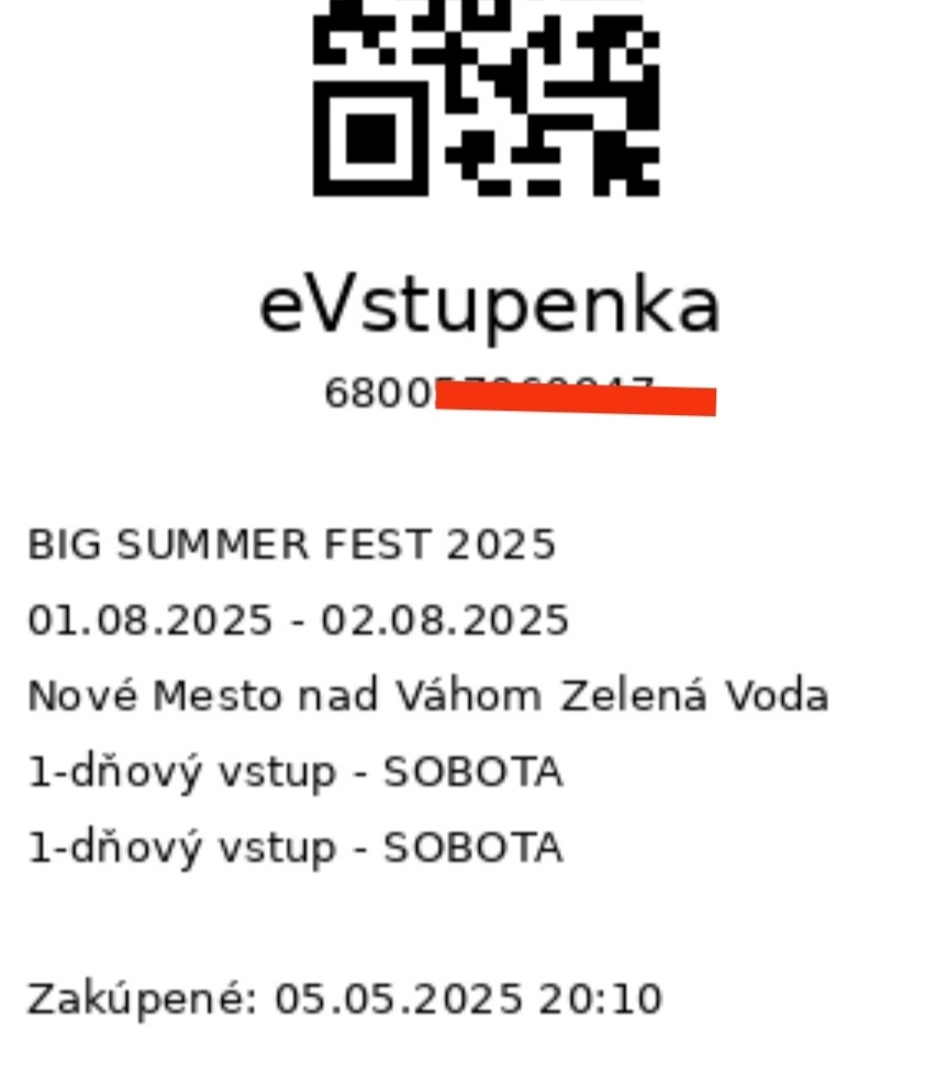 Lístok na sobotu Big Summer Fest Zelena voda
