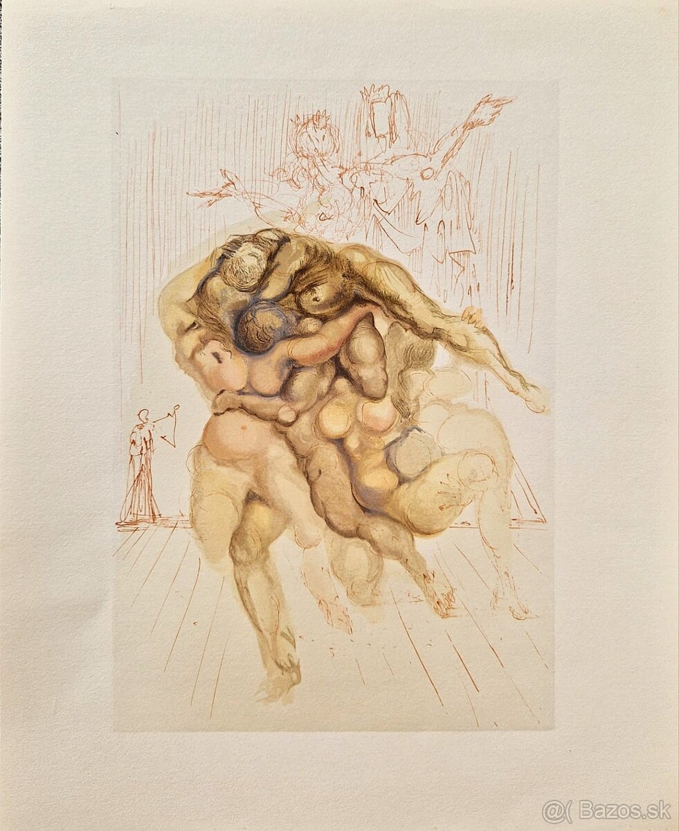 SALVADOR DALI - Rozhnevaní (Dante - Božská komédia) (Nerám.)