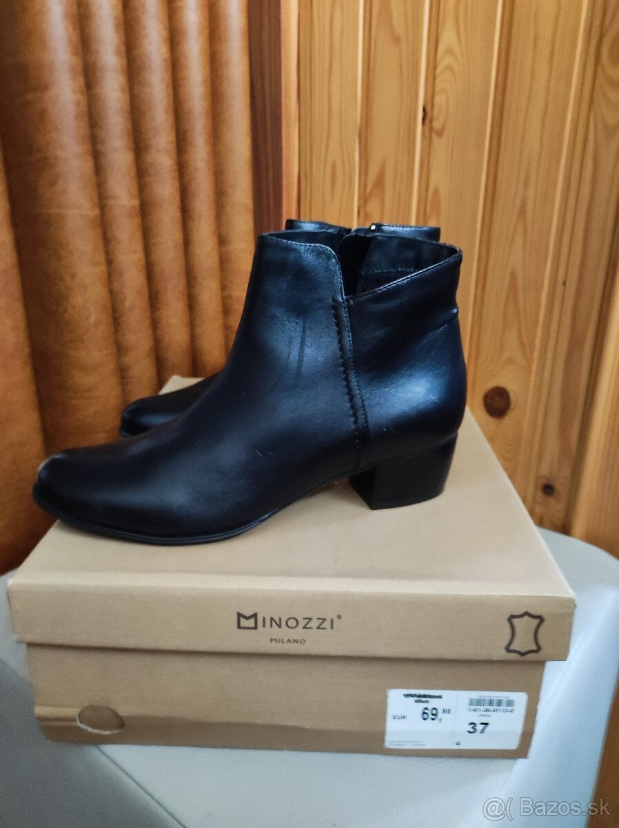 Kožené kotníkové čižmy