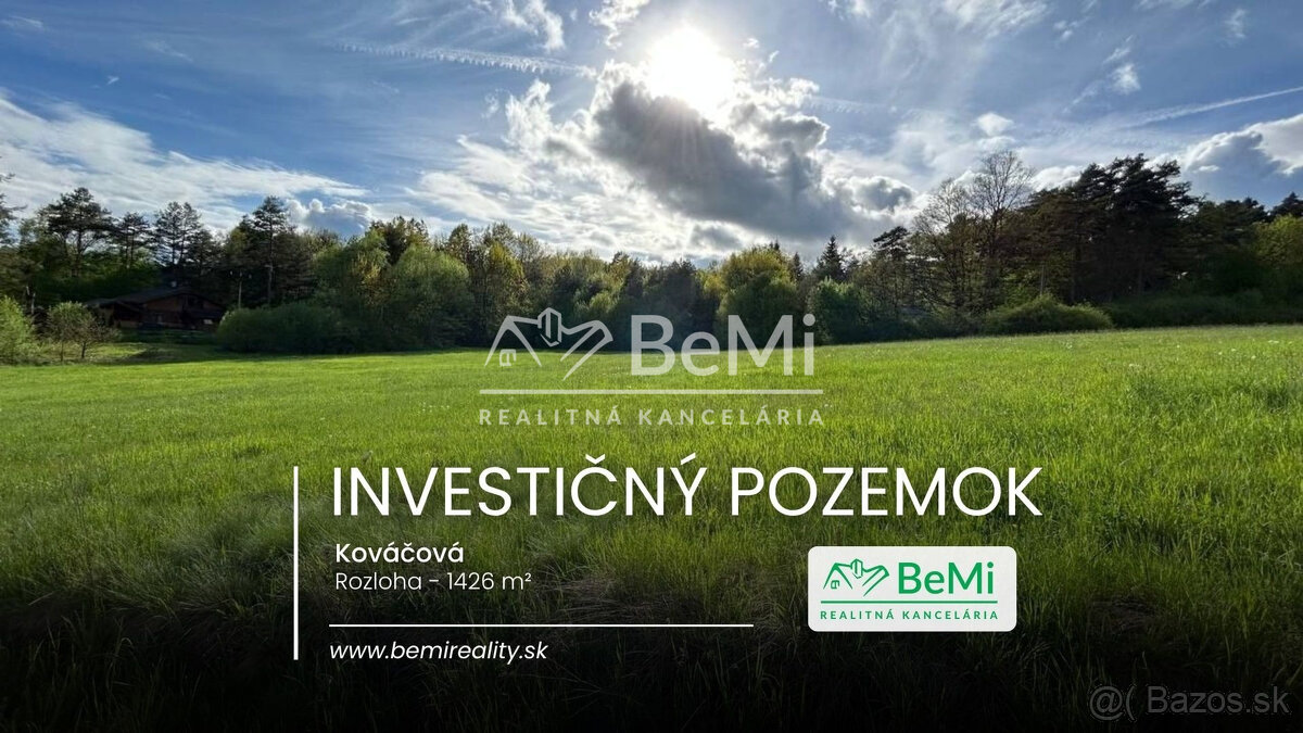 Pozemok 1 426 m², Kováčová
