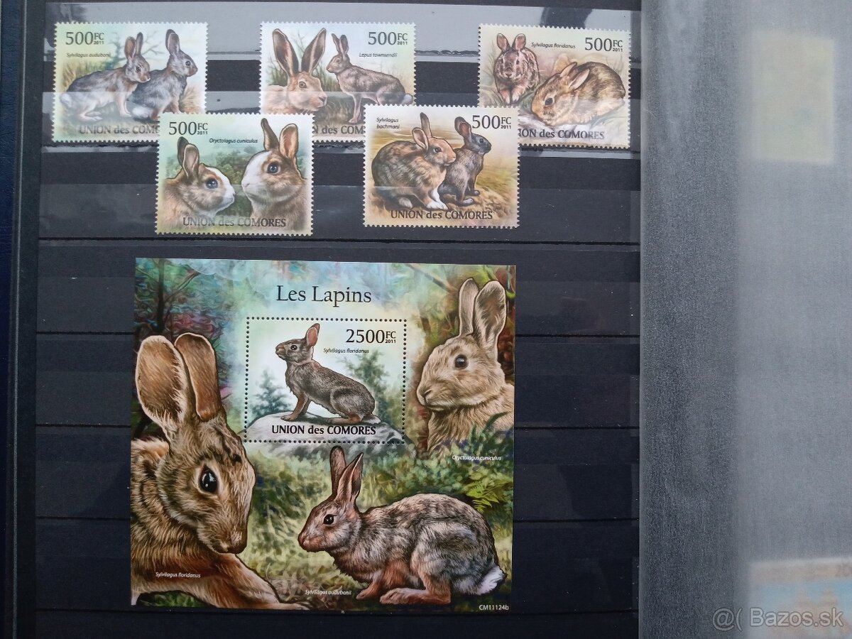 Poštové známky č.454 - Komorské ostrovy - zajace kompletná