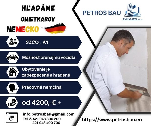 Práca pre omietkarov Nemecko