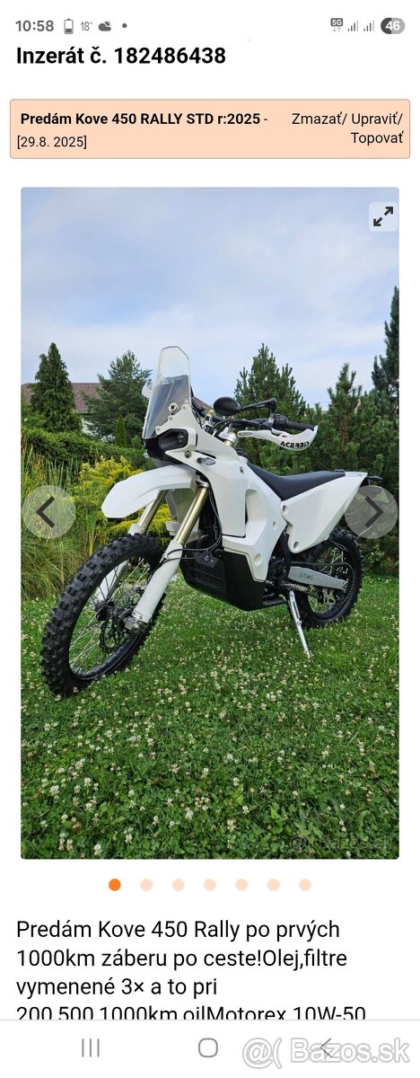 Predám Kove 450 RALLY STD r:2025