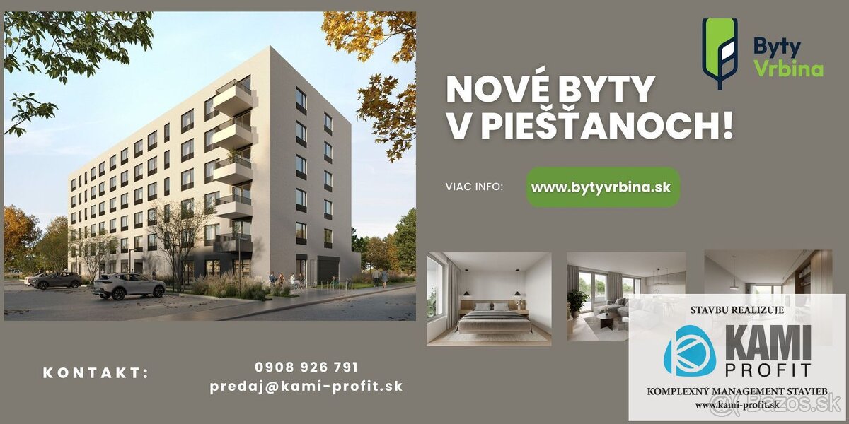 Na predaj 2 izbový byt s terasou v novostavbe v Piešťanoch v