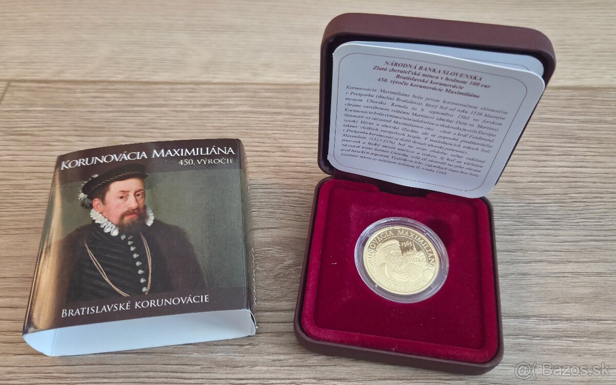 Zlatá zberateľská minca 100 € Korunovacia Maximiliana 2013