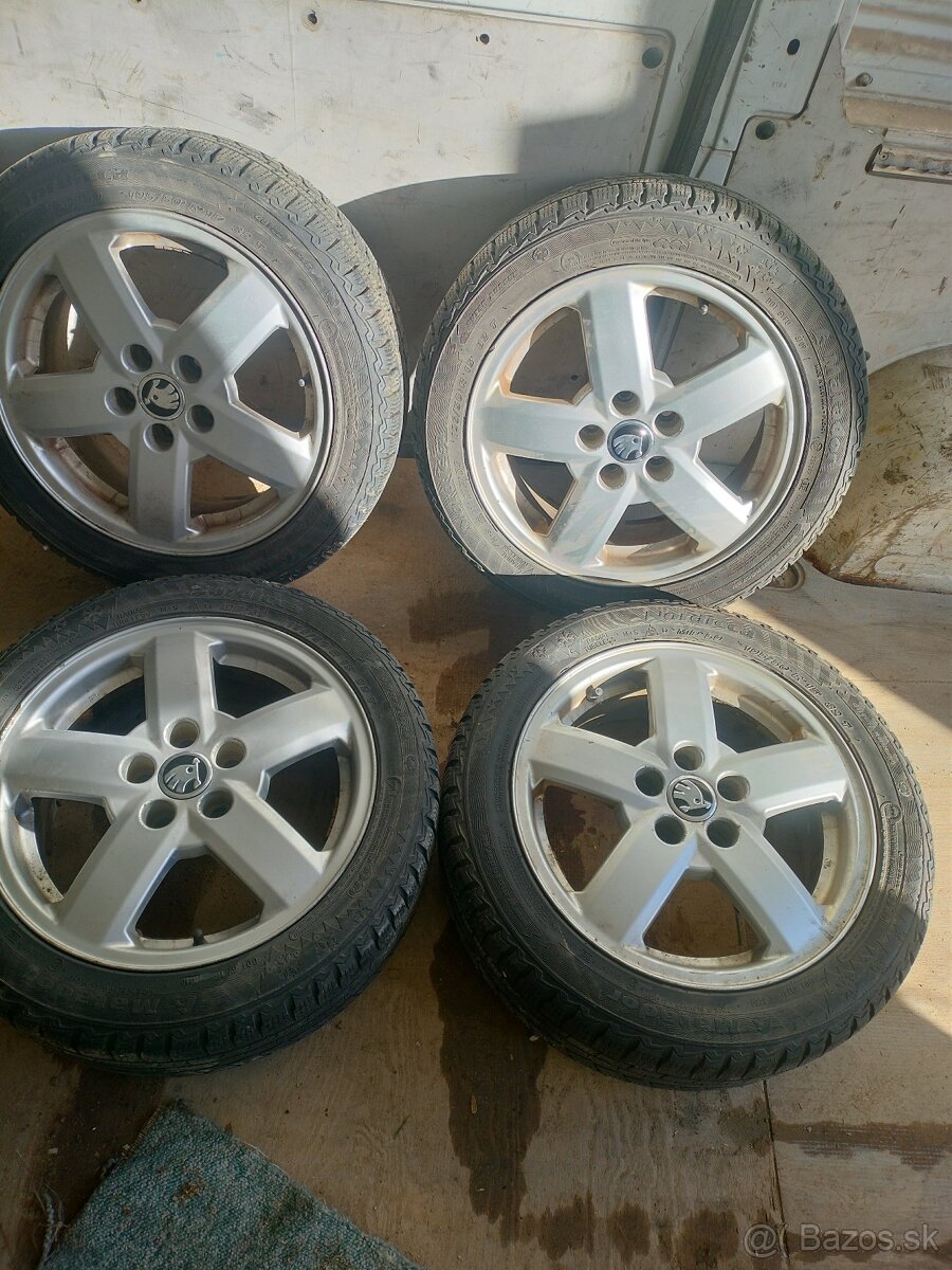❄️zimné orig. Škoda 5x100 r15 pneu 6mm 195/50 r15