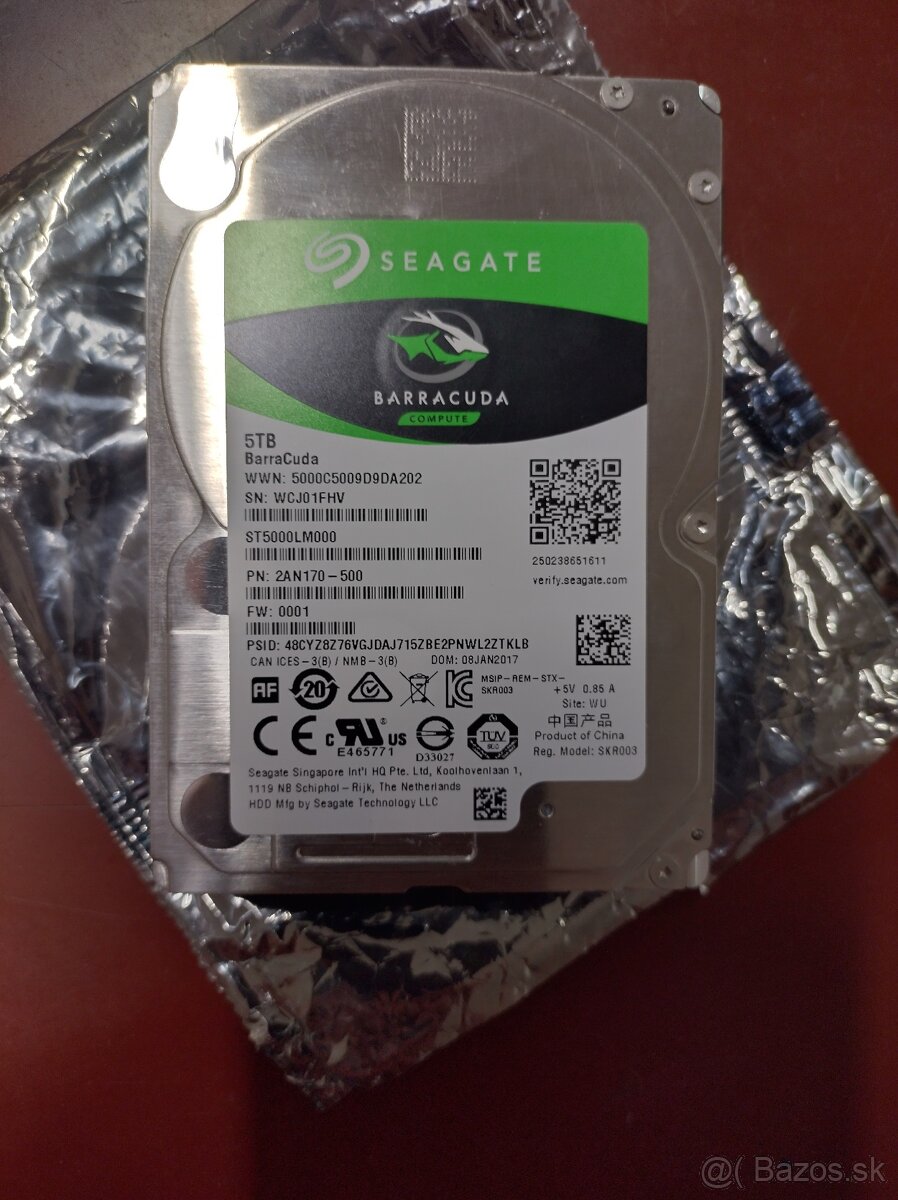 Seagate Barracuda Mobile HDD 5TB 2,5 15mm