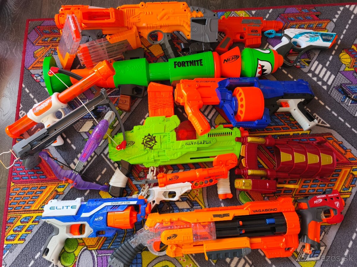 NERF zbierka pištolí