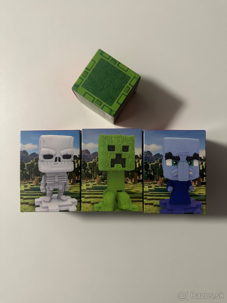 Minecraft postavičky - Creeper, Skeleton, Villager, kocka