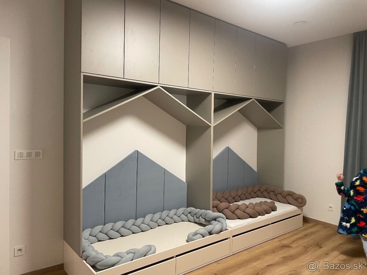 Detská posteľ 2x + detská skriňa , zostava