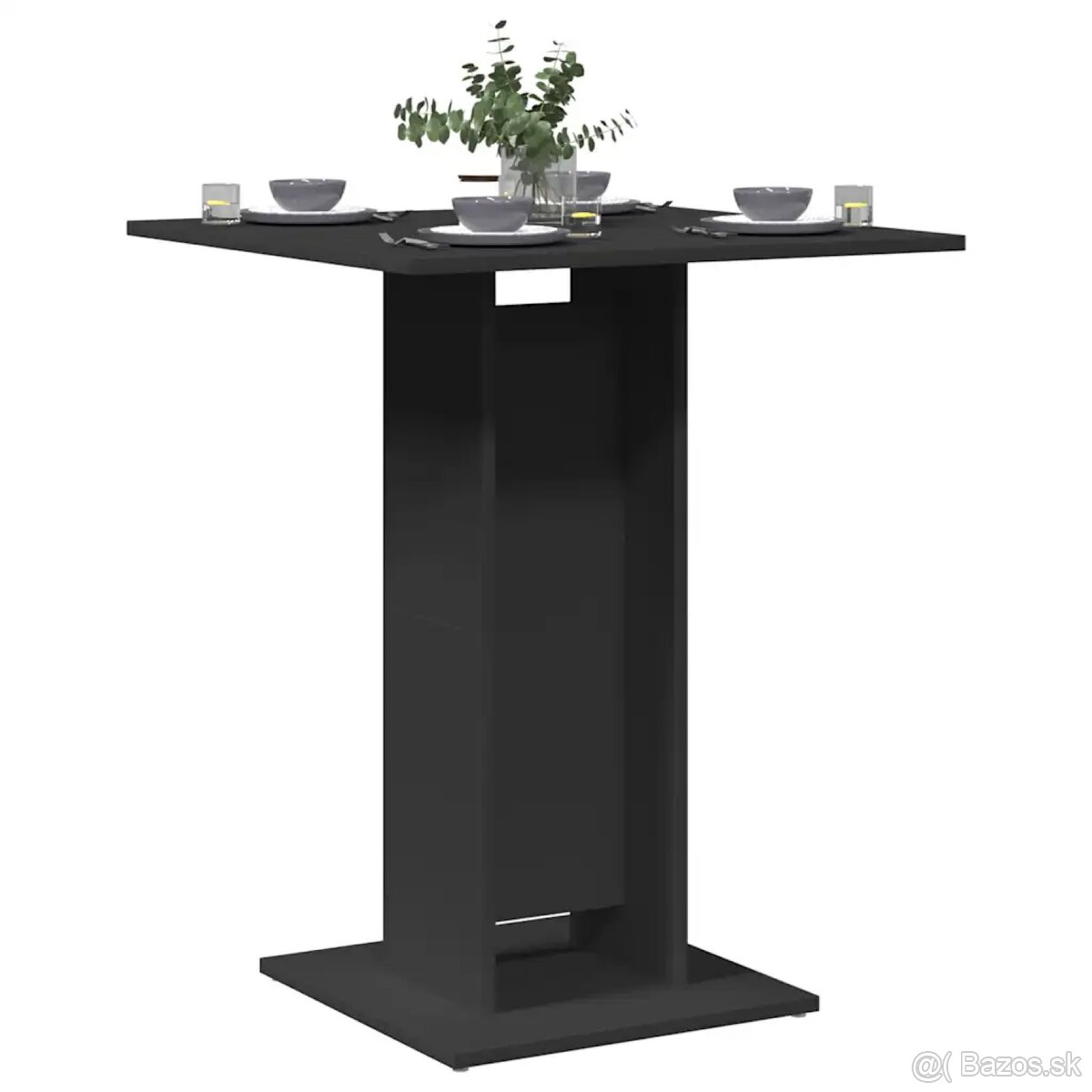 Bistro stôl čierny 60x60x75 cm drevotrieska