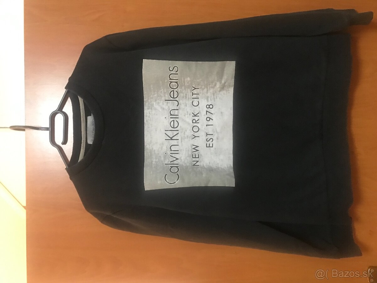 CALVIN KLEIN originál pánska mikinka/metalická L/XL