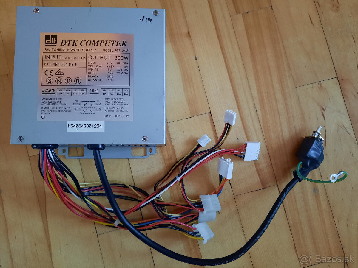 AT zdroj DTK 200 W pre retro PC