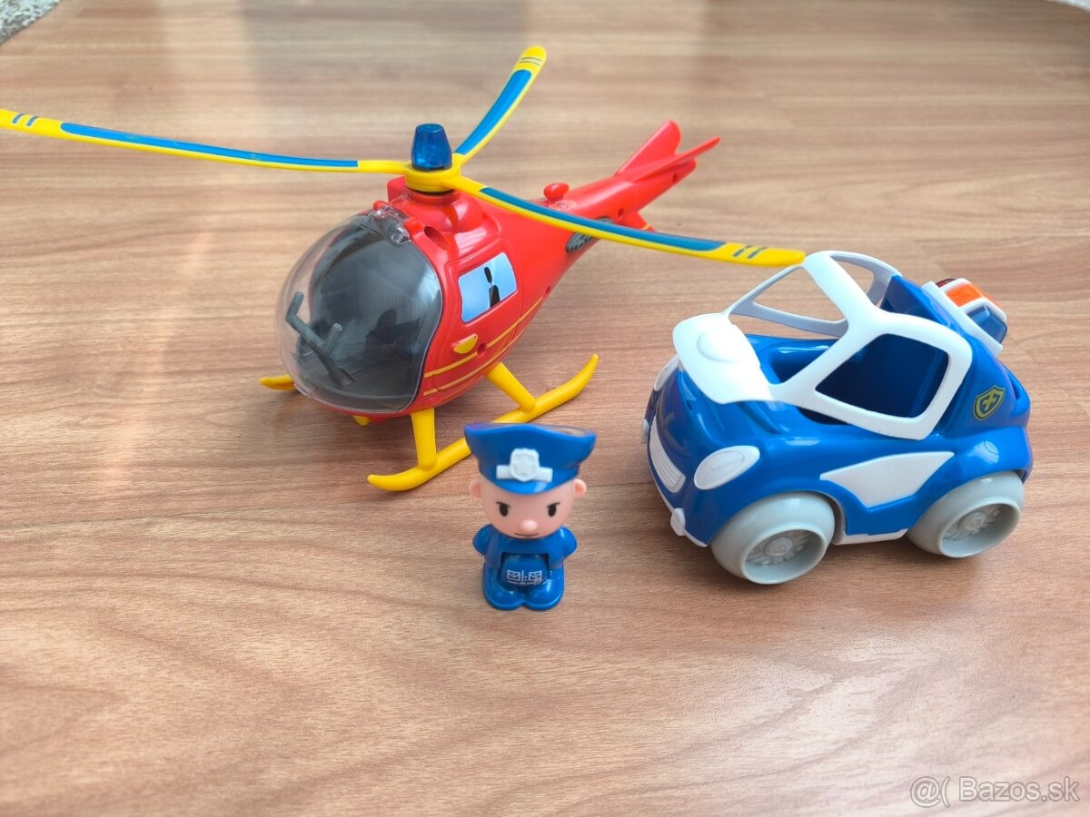 Policajné auto a vrtulnik