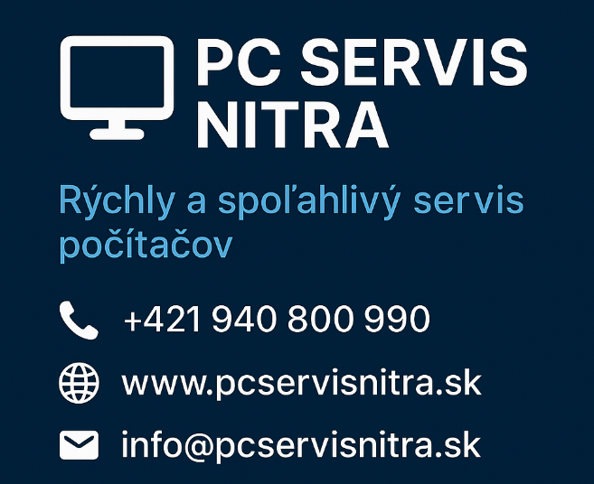 ⭐⭐⭐⭐⭐ Rýchly servis PC a notebookov Nitra a okolie