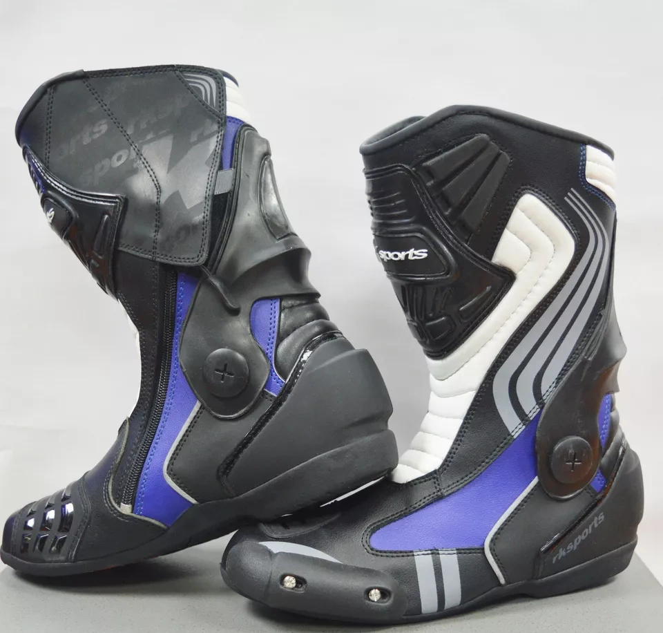 Moto Kožené Čižmy Sports Blue