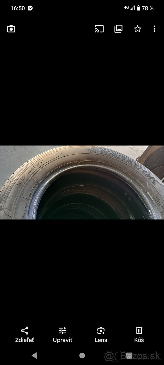 Ponúkam letné pneu 205/65 R16 C Hankook