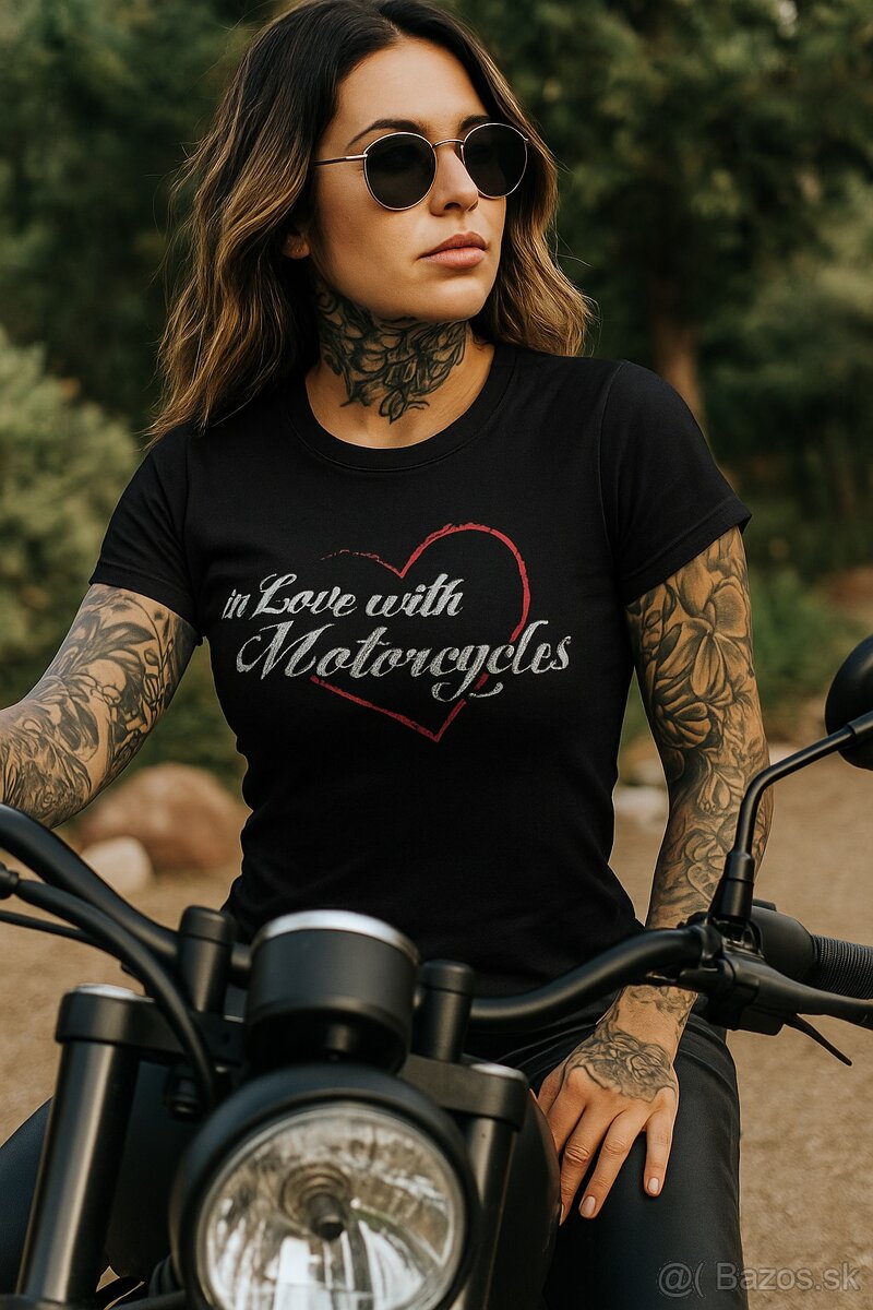 Dámske tričko In love with motorcycles
