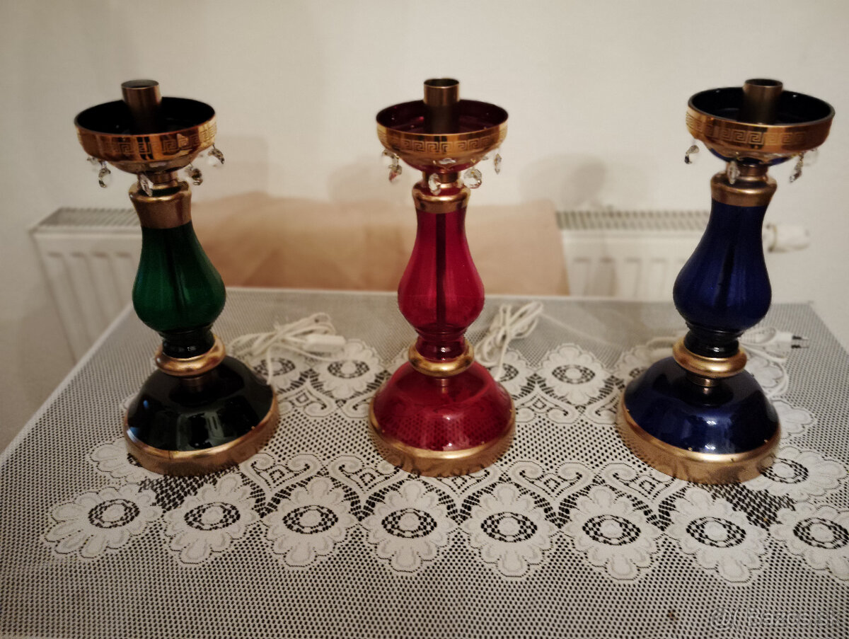 Stolove lampy.Novoborske sklo.