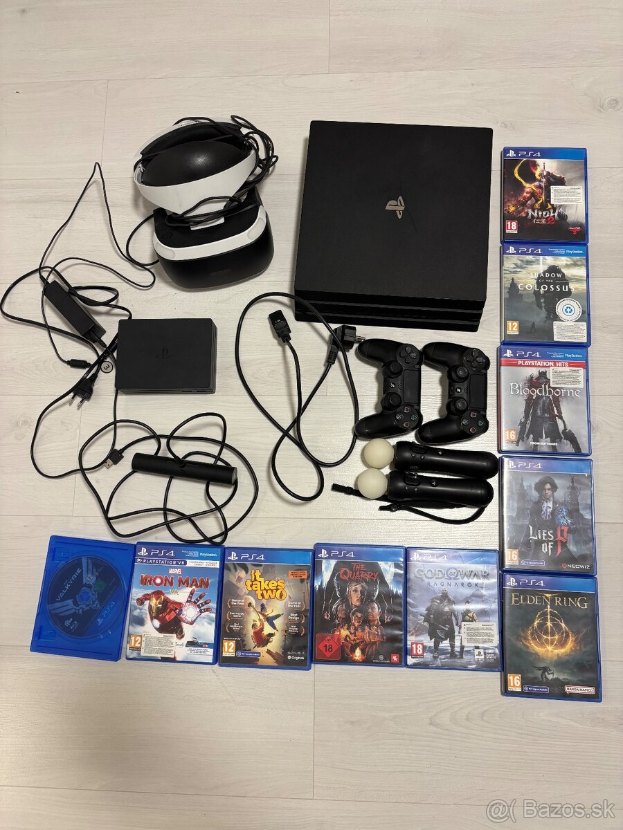 PS4 PRO 1TB + PS VR + hry