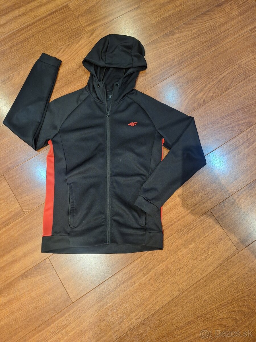 4F mikina Regular S cierno-cervena