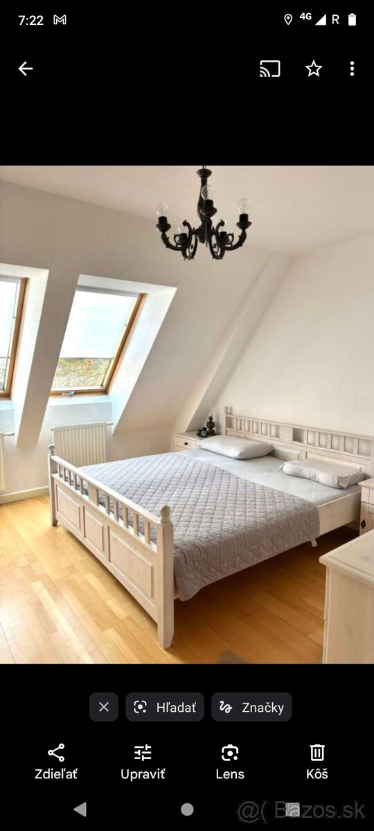 Manželská posteľ z masívu+2 nočné stolíky