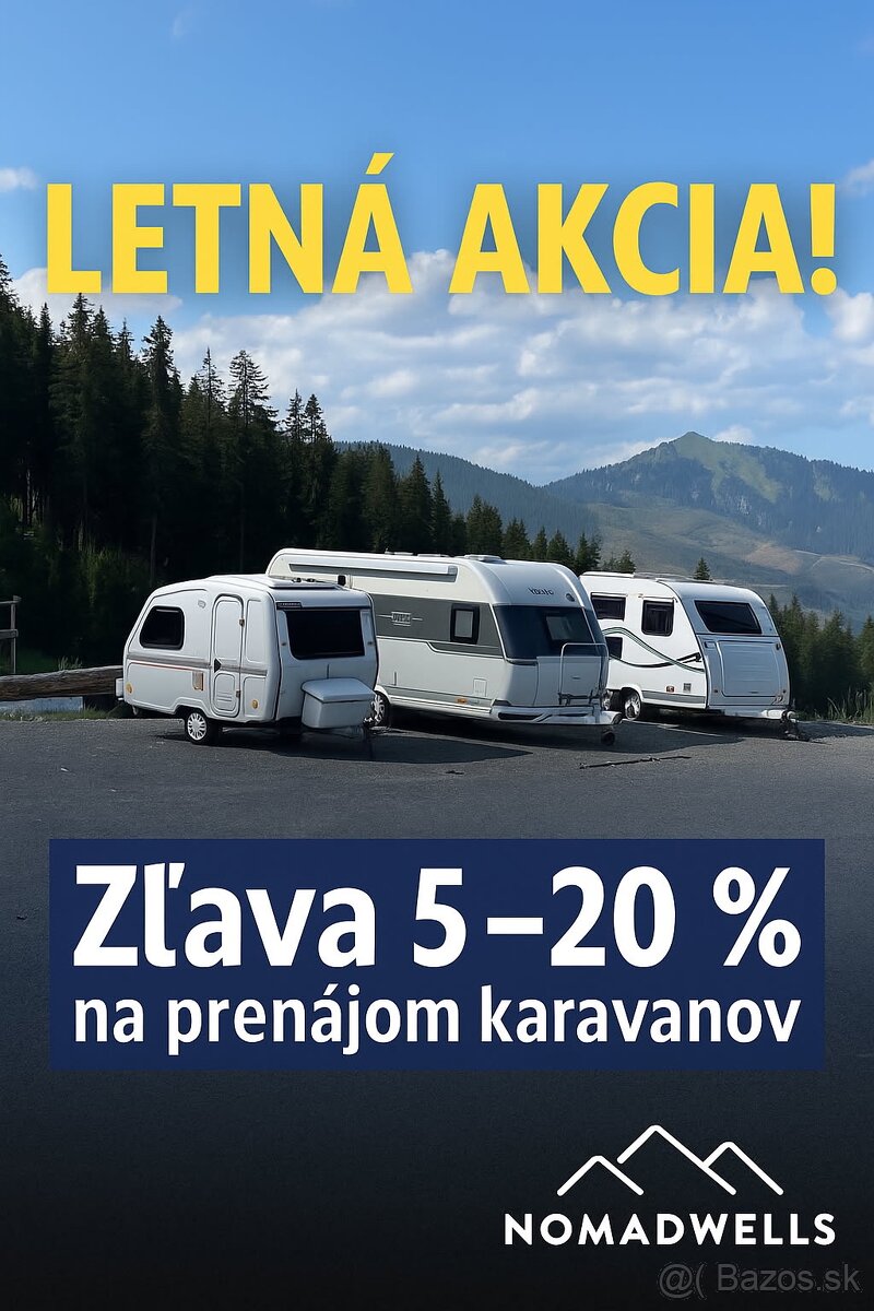 🚐 Prenájom obytných prívesov za zvýhodnené ceny 🚐