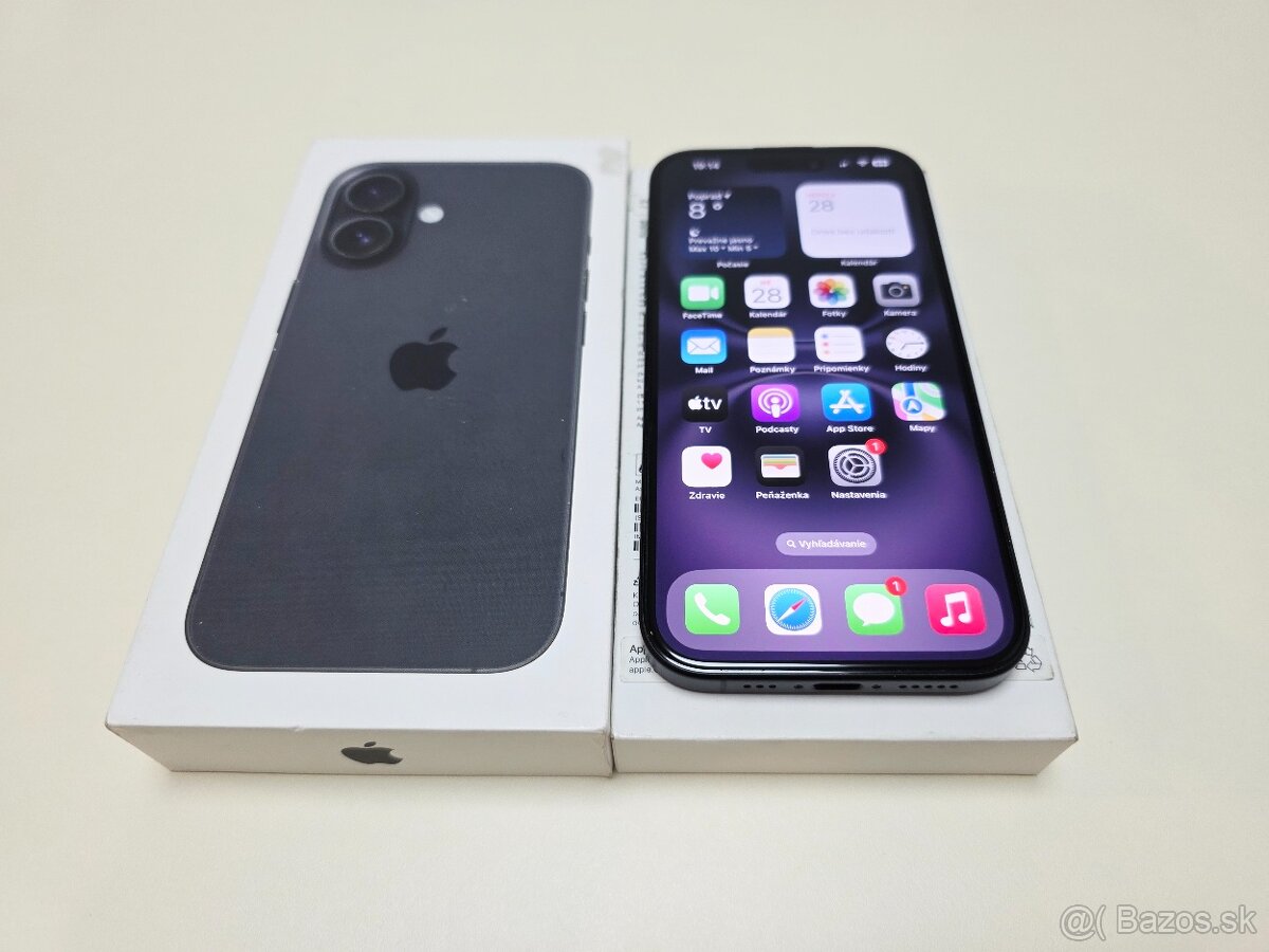 APPLE IPHONE 16 256GB ,ZDRAVIE BATERKY 100%,ZÁRUKA