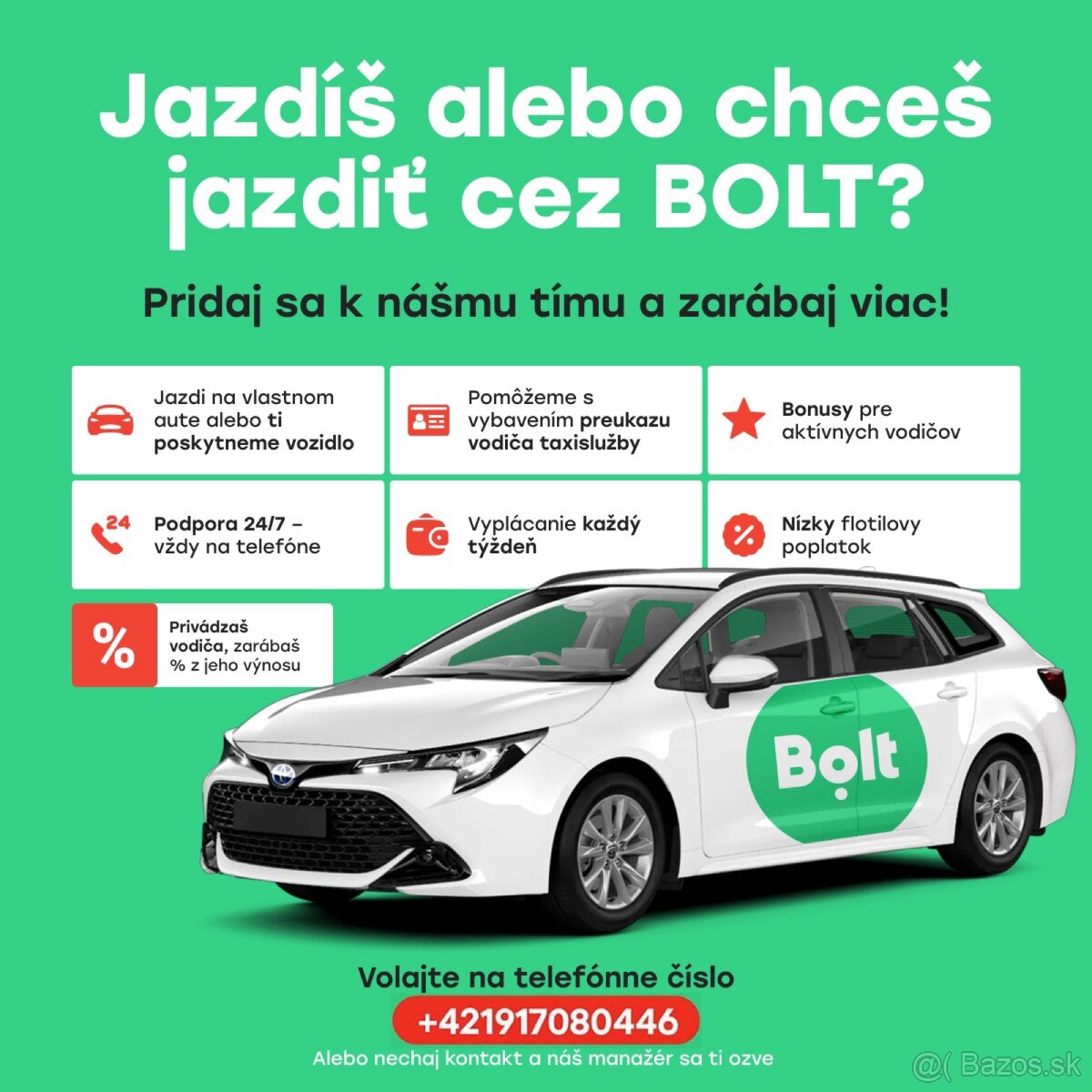 BOLT UBER vodič taxi Bratislava