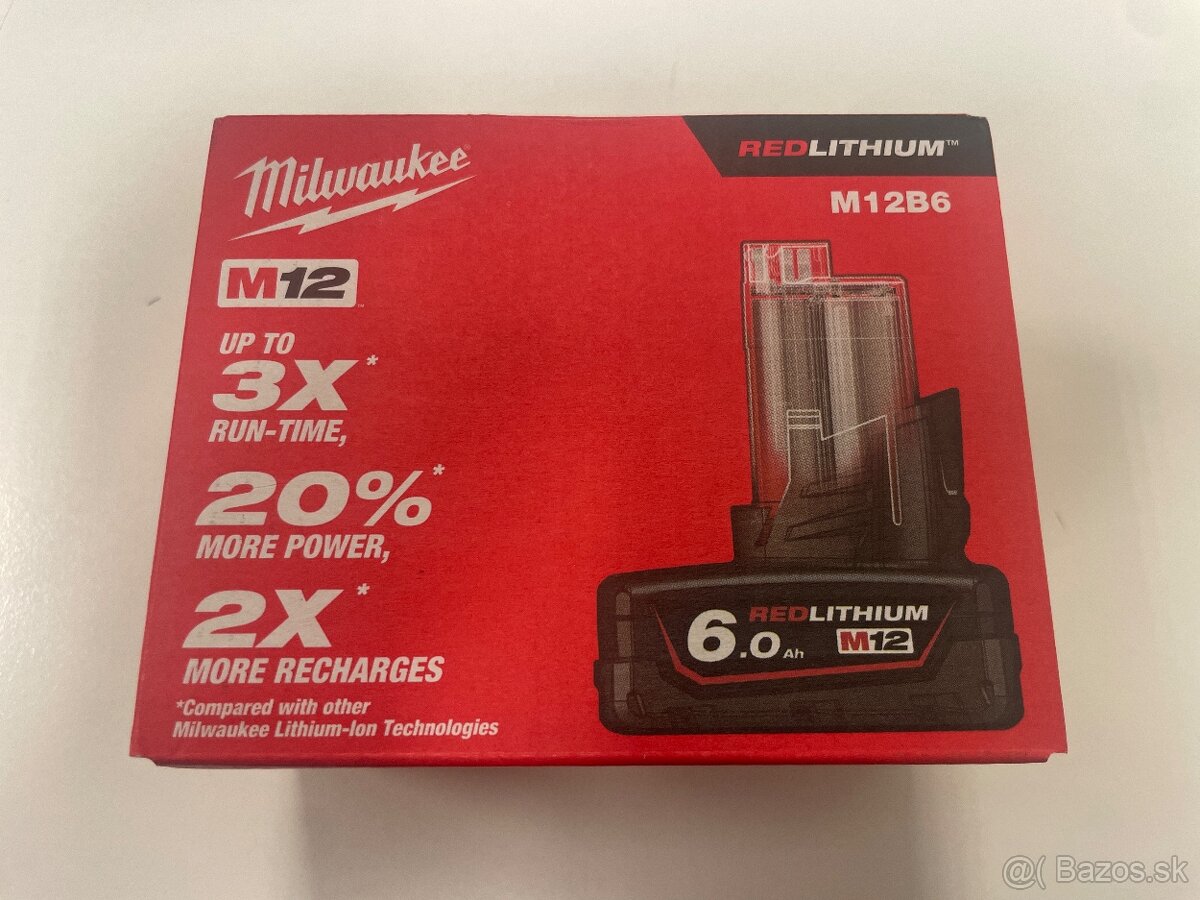 MILWAUKEE M12 6.0 Ah Akumulátor
